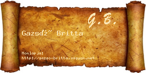 Gazsó Britta névjegykártya